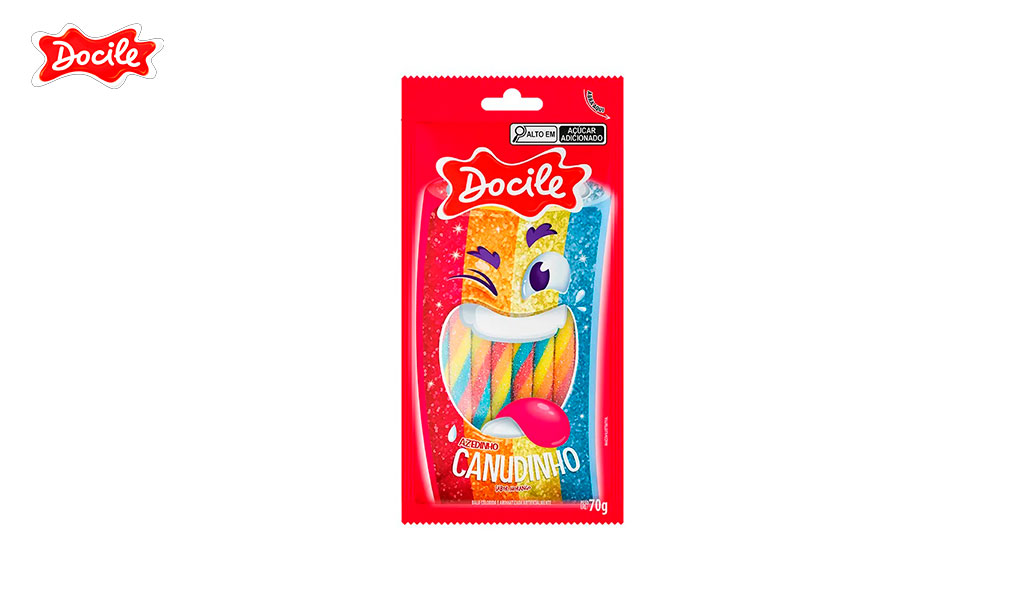 CANUDINHO DOCILE LINHA UNI MORANGO CITRICO 15G C/12 UNIDADES