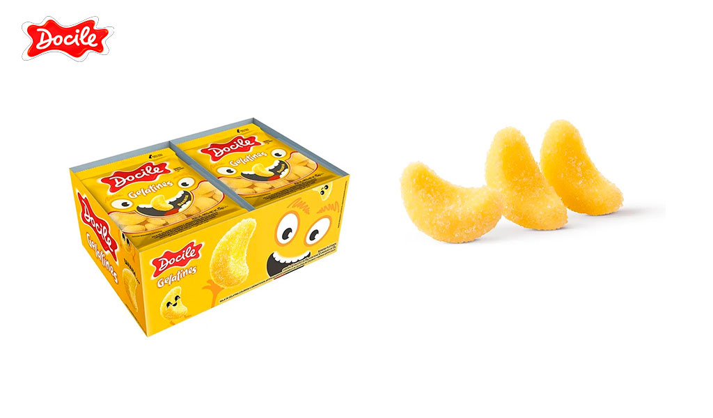 BALA DE GELATINA (GELATINES) DOCILE MINI BANANA 15G C/12 UNIDADES