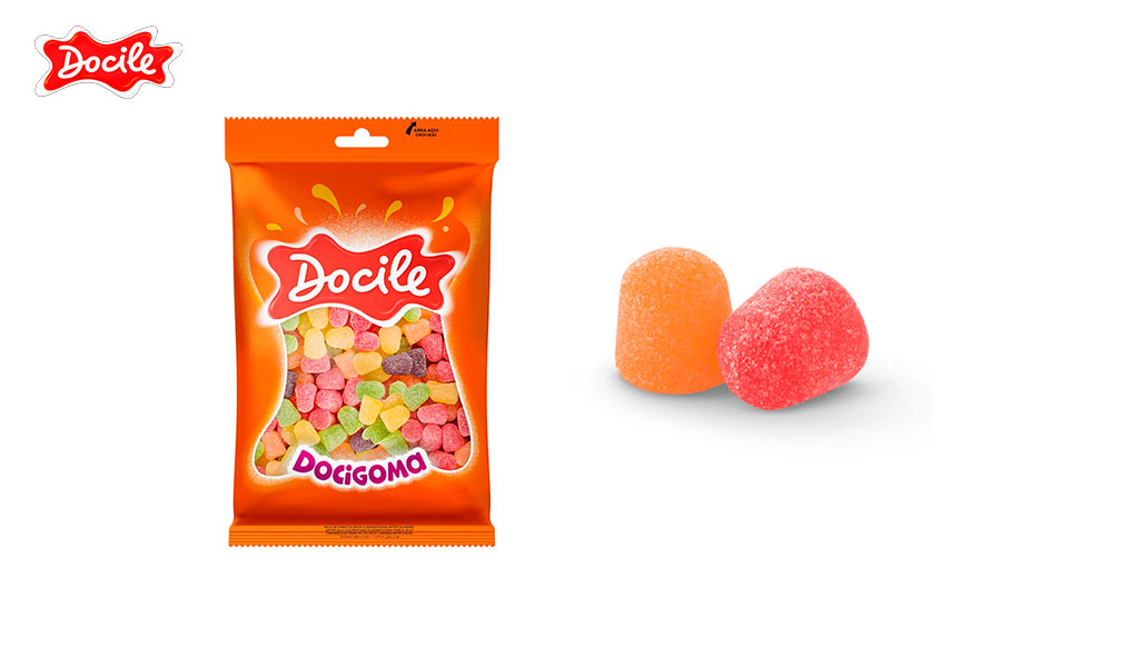 BALA DE GOMA (DOCIGOMA) DOCILE SINO SORTIDO 500GR