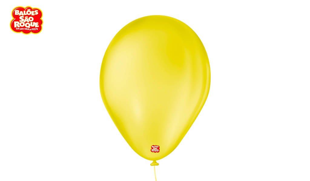 BALÃO SÃO ROQUE PERA 7 LISO AMARELO CITRICO - PACOTE C/50 UNIDADES.