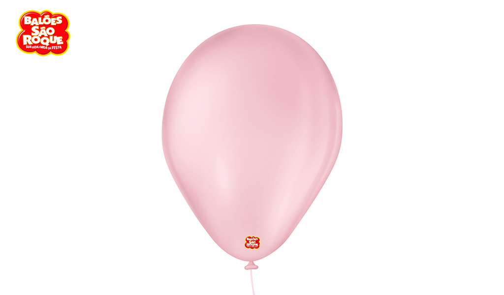 BALÃO SÃO ROQUE PERA 7 LISO ROSA BABY - PACOTE C/50 UNIDADES.