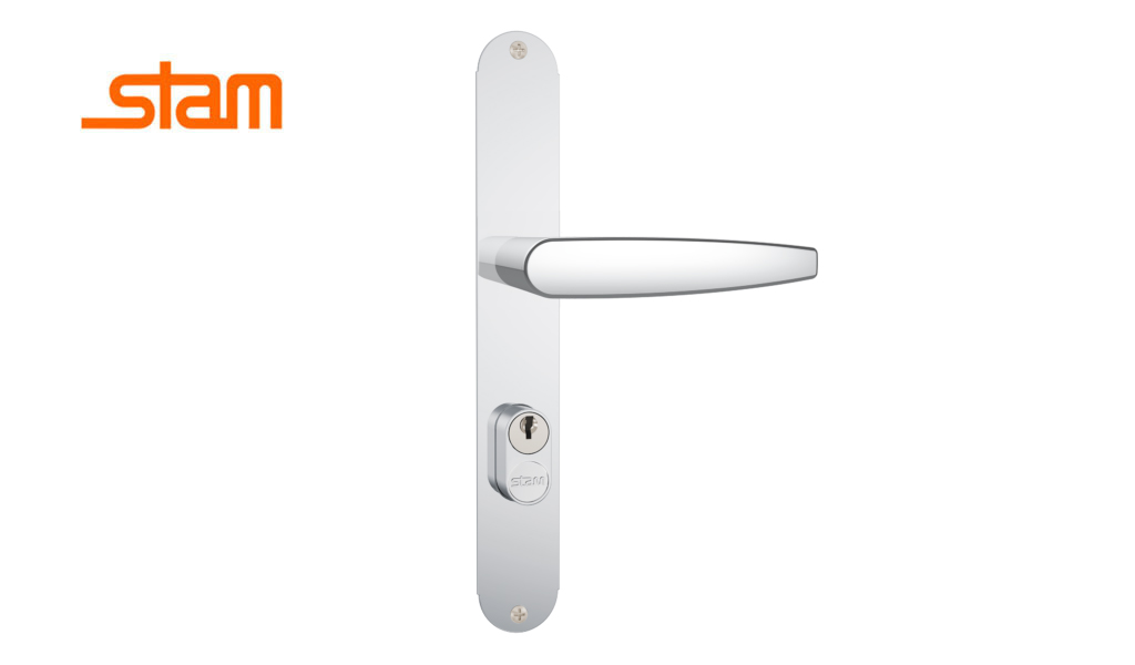 FECHADURA STAM BUZIOS 603/33 74MM 1/2 MACANETA EXTERNA ESP INOX