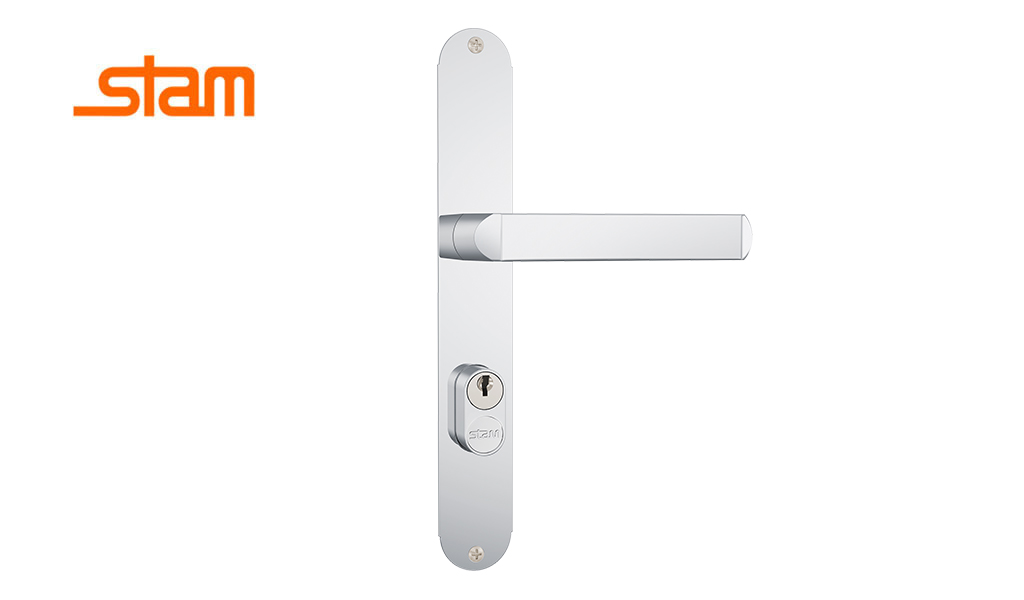 FECHADURA STAM BUZIOS 603/07 74MM 1/2 MACANETA EXTERNA ESP INOX
