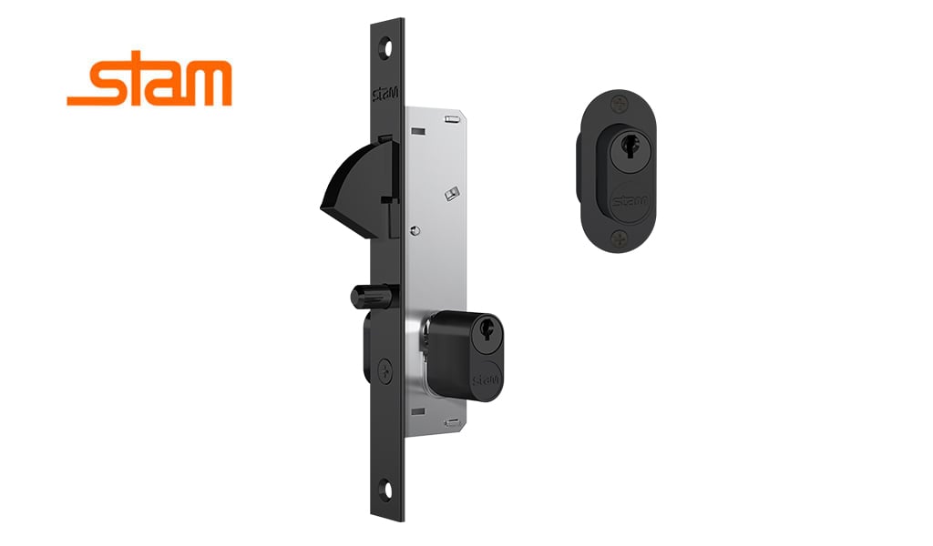 FECHADURA STAM BUZIOS CORRER 901 74MM EXTERNA ESP PRETO FOSCO