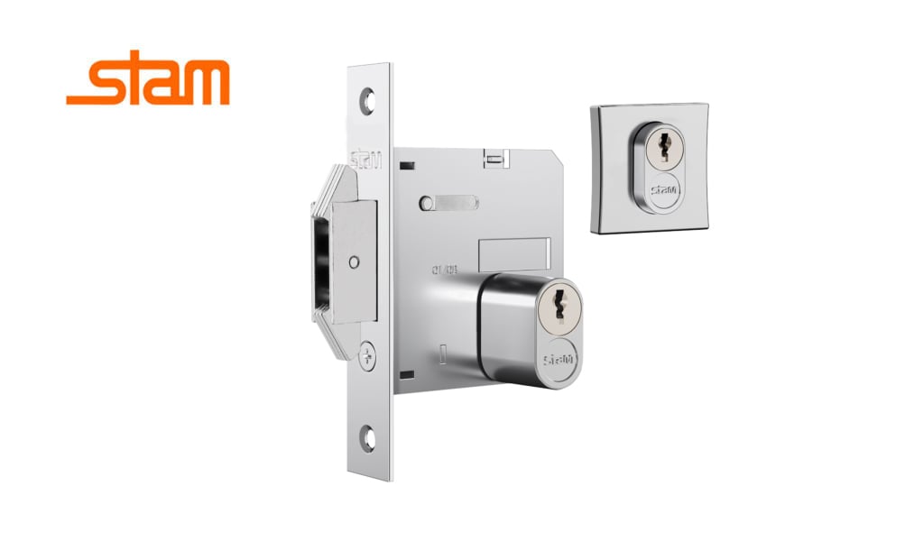 FECHADURA STAM 1006 ROSETA QUADRADA EXTERNA CROMADO