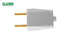 PLUG ILUMI MACHO C/2 PINOS 10A 250V CINZA