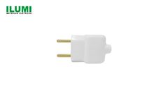 PLUG ILUMI MACHO PRENSA CABO C/2 PINOS 10A 250V BRANCO