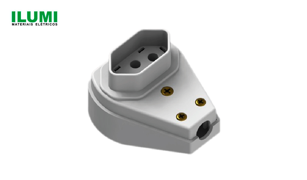 PLUG ILUMI FEMEA GIGANTE 2P+T 20A 250V CINZA