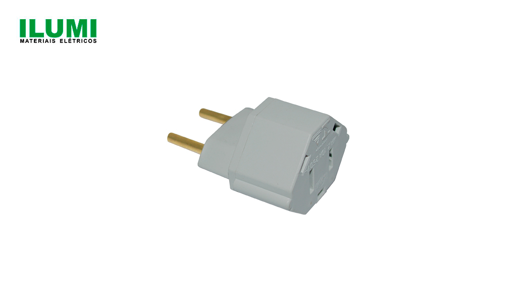 PLUG ILUMI ADAPTADOR CHATO 2P 10A 250V CINZA