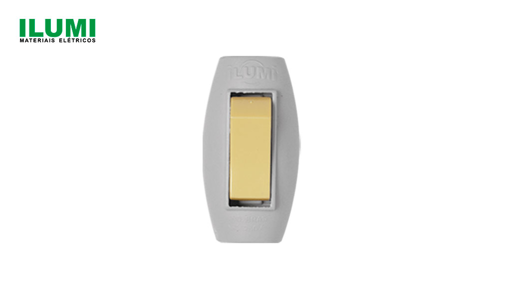 INTERRUPTOR ILUMI SIMPLES TIPO PERA 6A 250V CINZA