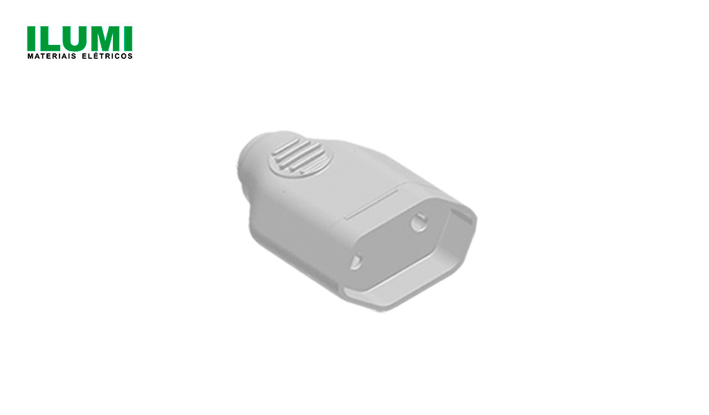 PLUG ILUMI FEMEA 2P 10A 250V BRANCO - PACOTE C/10 UNIDADES