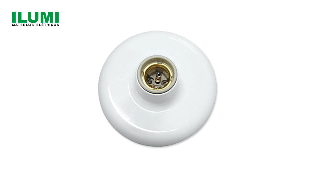 PLAFON ILUMI PLASTICO C/SOQUETE PORCELANA 100W 250V E-27 BRANCO