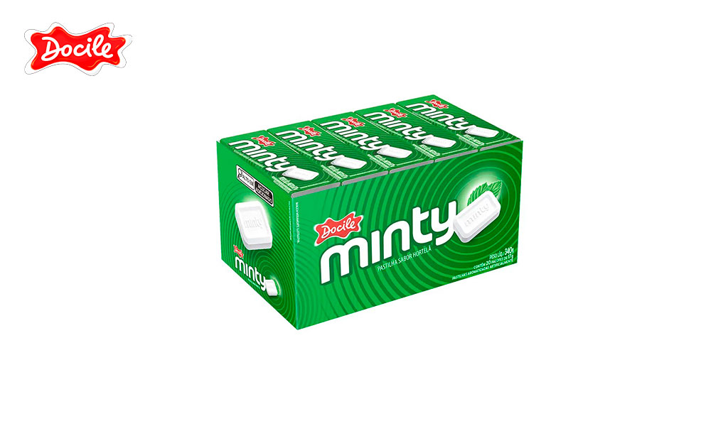 PASTILHA DOCILE MINTY HORTELA 17G - DISPLAY C/20 UNIDADES