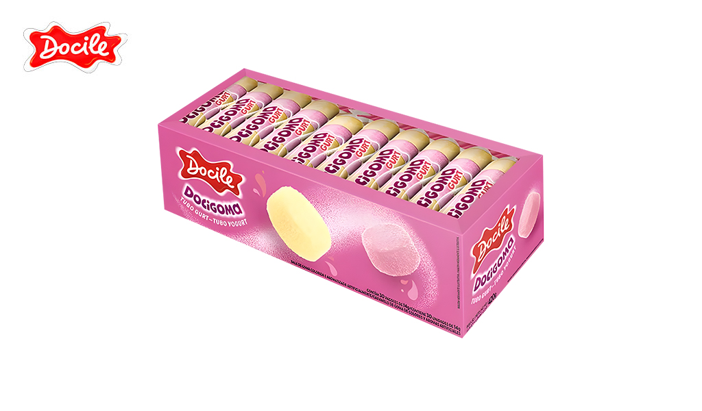 BALA DE GOMA (DOCIGOMA) DOCILE TUBO GURT 30G C/30 UNIDADES