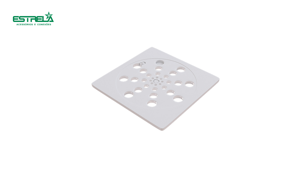 GRELHA ESTRELA QUADRADA (ABS) LINHA FIT C/FECHO 150MM - BRANCA