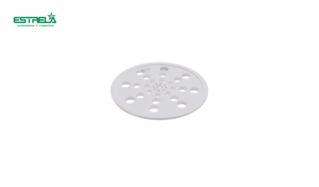 GRELHA ESTRELA REDONDA LINHA FIT C/FECHO 100MM - BRANCA