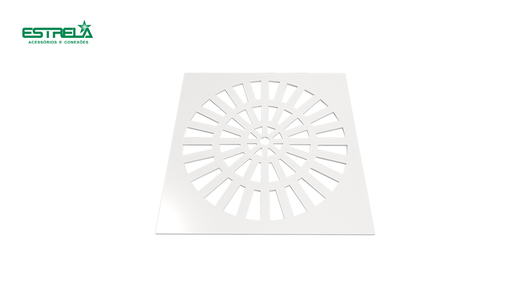 GRELHA ESTRELA QUADRADA LINHA SIMPLES 100MM - BRANCA