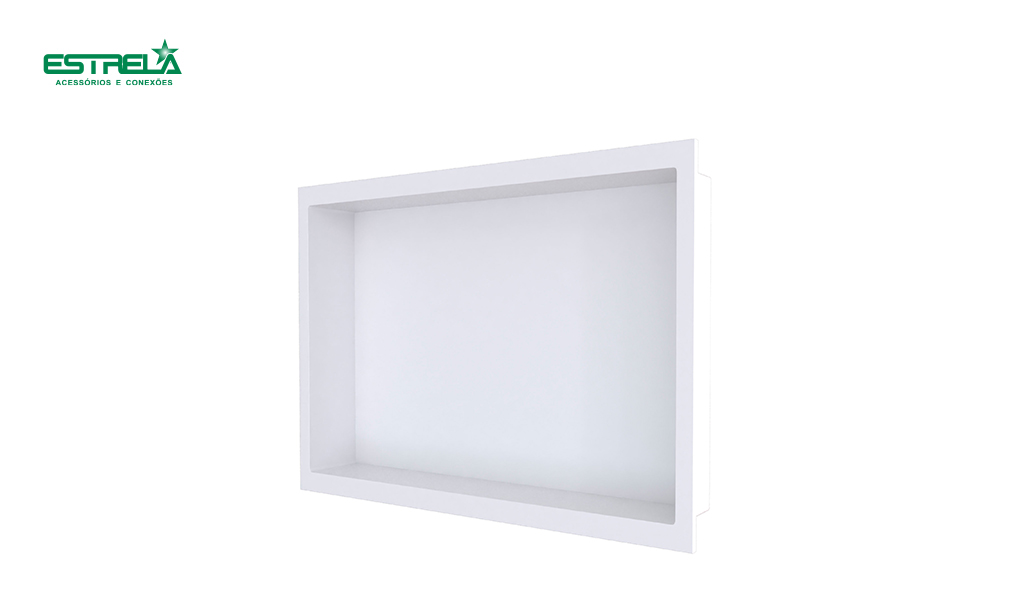 NICHO ESTRELA DE PAREDE P/EMBUTIR 30X40CM - NA COR BRANCO