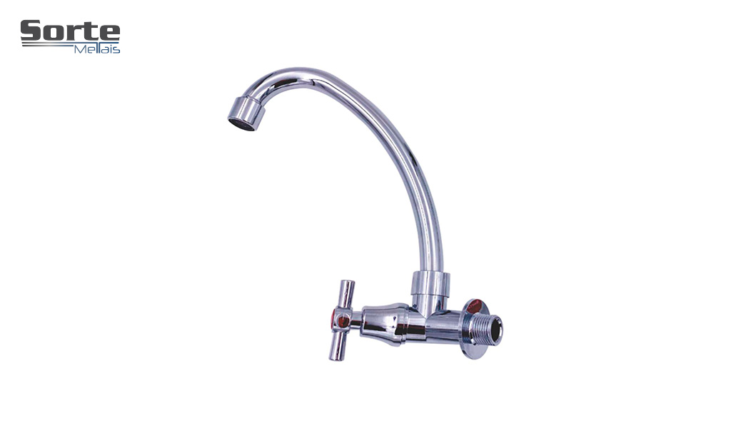 TORNEIRA SORTE METAIS DE PAREDE PARA COZINHA - S01 ABS CROMADA