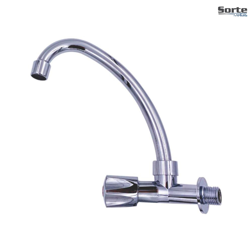 TORNEIRA SORTE METAIS DE PAREDE PARA COZINHA - S02 ABS CROMADA
