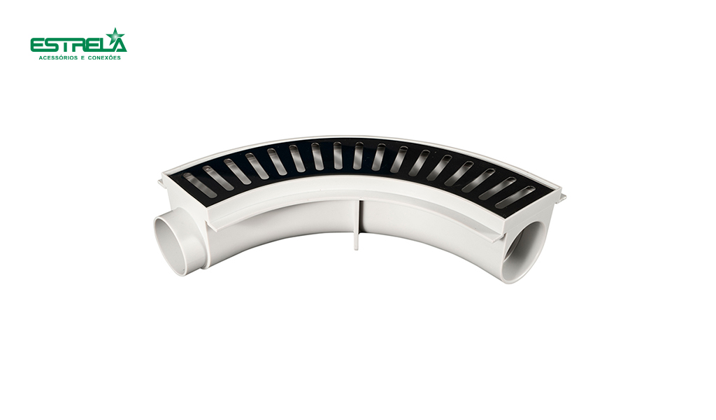 RALO ESTRELA SEQUENCIAL CURVO LINHA PREMIUM C/2 SAIDAS DE 40MM - COMP 24CM INOX