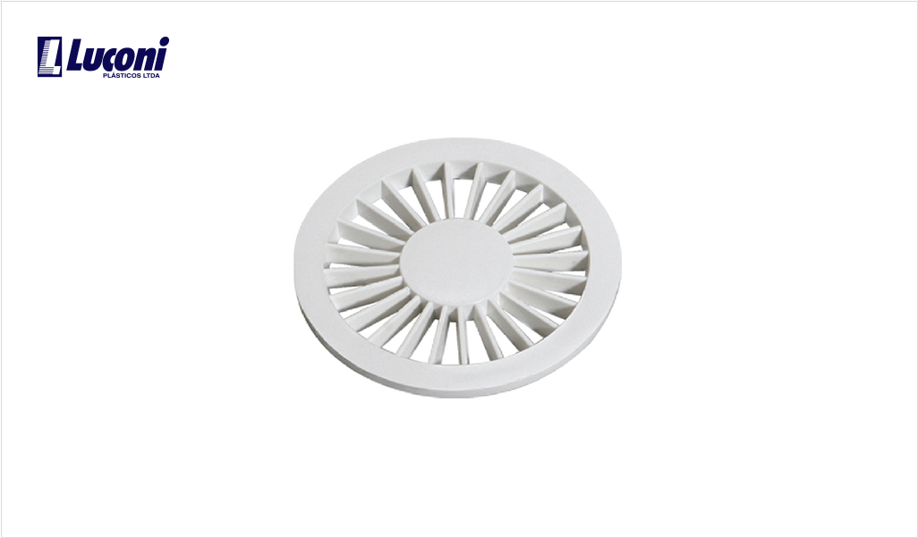 GRELHA LUCONI REDONDA 100MM BRANCA