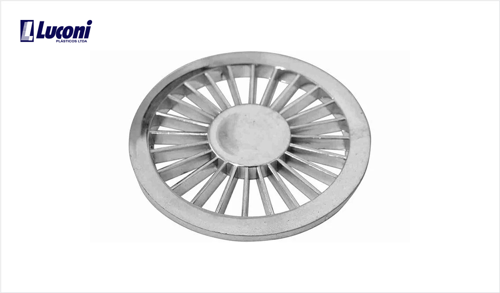 GRELHA LUCONI REDONDA 100MM CROMADA