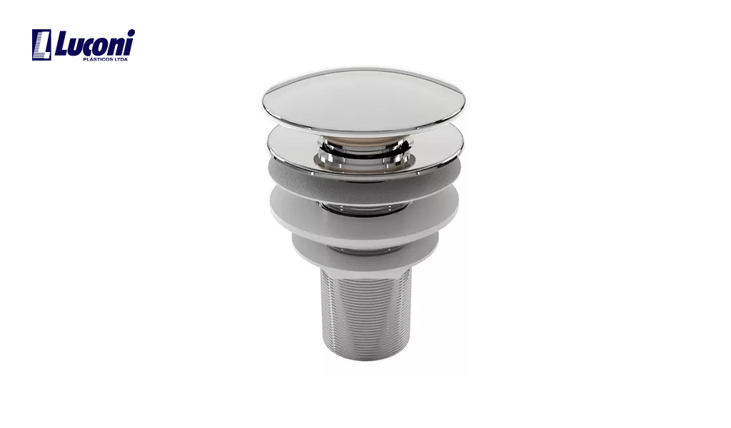 VALVULA LUCONI CLICK TANQUE C/BOTAO PEQUENO CROMADO