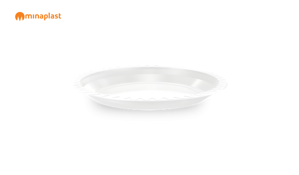 PRATO MINIPLAST PLASTICO 18CM RASO BRANCO C/1000 UNIDADES