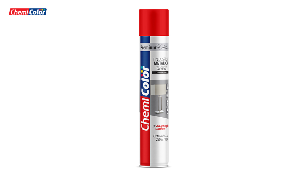 SPRAY CHEMICOLOR METALICA 250ML - VERMELHO