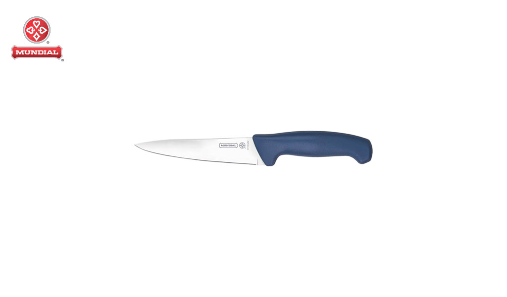 FACA MUNDIAL P/CARNES LINHA ELEMENT EM AÇO INOX 6” 15,2CM C/CABO POLIPROPILENO AZUL - LAMINA (15,2CM)