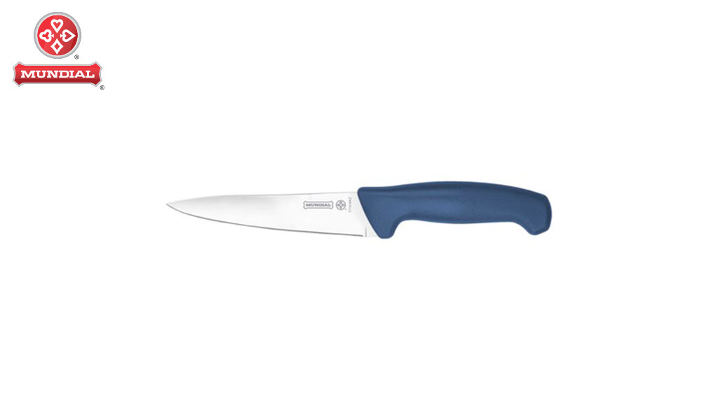 FACA MUNDIAL P/CARNES LINHA ELEMENT EM AÇO INOX 8” 20,3CM C/CABO POLIPROPILENO AZUL - LAMINA (20,3CM)