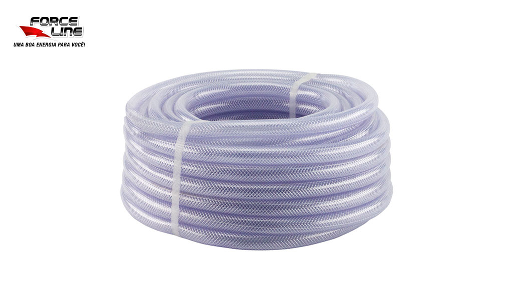 MANGUEIRA FORCELINE TRANCADA 3/4” X 2,2MM (PAREDE) - ROLO C/100M TRANSPARENTE