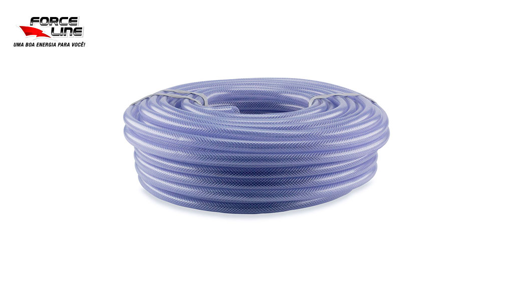 MANGUEIRA FORCELINE TRANCADA USO GERAL 1/2” X 2,2MM (PAREDE) - ROLO C/100M TRANSPARENTE