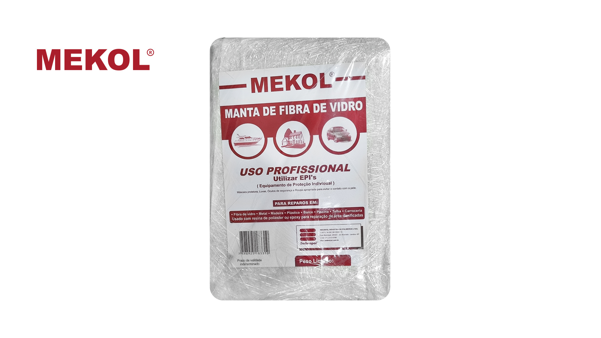 MANTA MEKOL DE FIBRA DE VIDRO 500GR