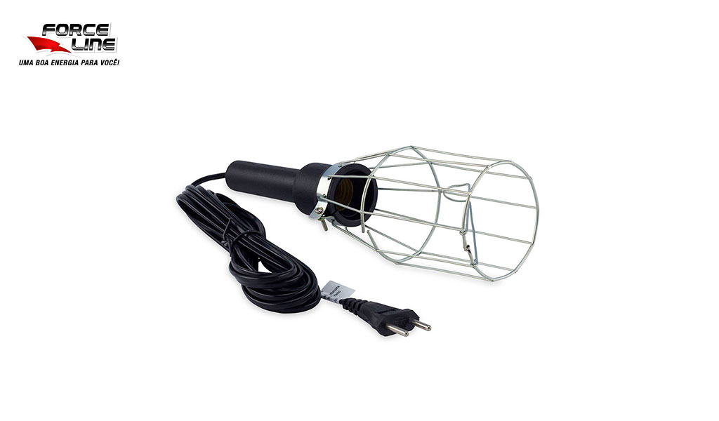 PENDENTE FORCELINE P/LUZ C/PLUG PARA TOMADA - CABO C/5M BIVOLT