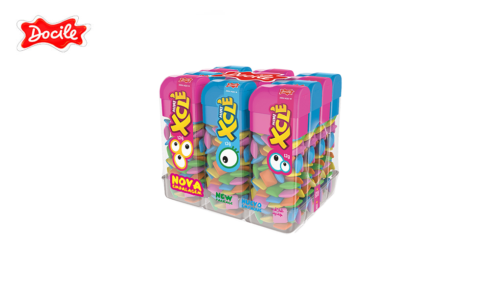 CHICLETE DOCILE MINI TUTTI-FRU 12G - DISPLAY C/12 POTINHOS.