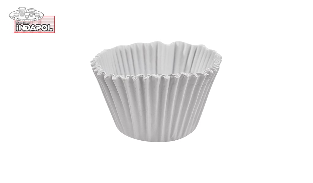 FORMA INDAPOL CUPCAKE BRANCA - PACOTES C/50 UNIDADES