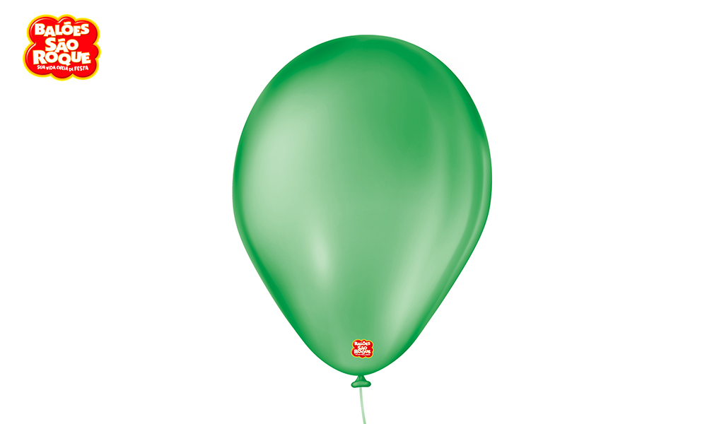 BALÃO SÃO ROQUE PERA 7 LISO VERDE BANDEIRA - PACOTE C/50 UNIDADES.