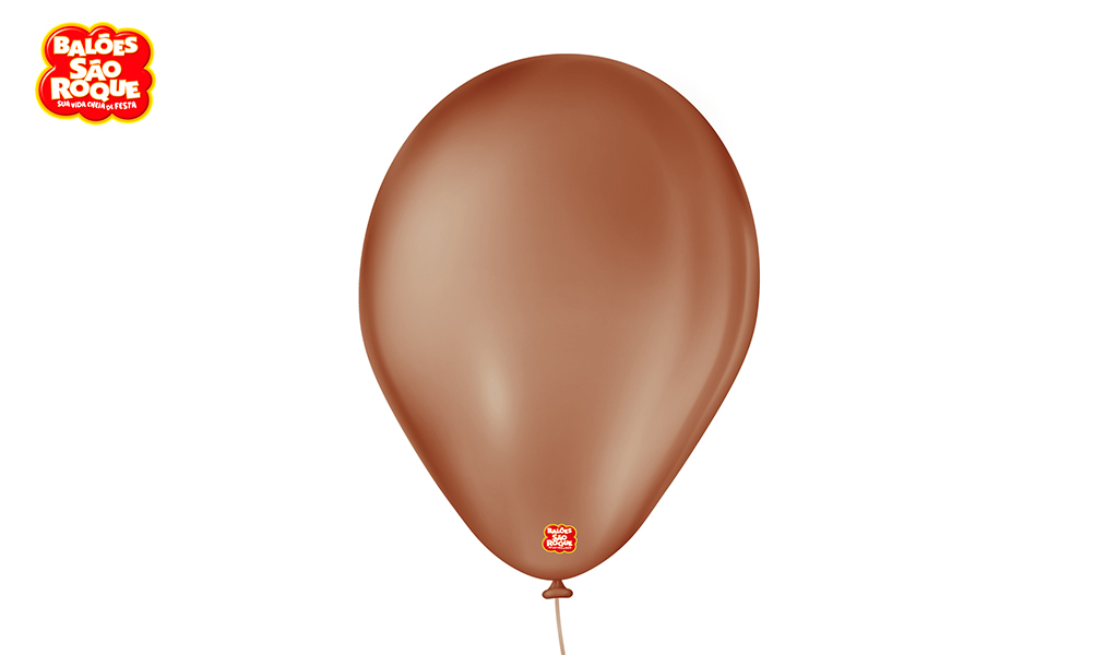 BALÃO SÃO ROQUE PERA 7 LISO CAFE BRASIL - PACOTE C/50 UNIDADES.