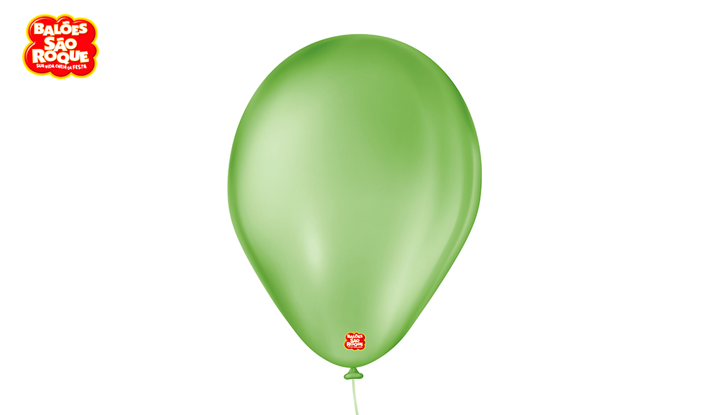 BALÃO SÃO ROQUE PERA 7 LISO VERDE MAÇÃ - PACOTE C/50 UNIDADES.
