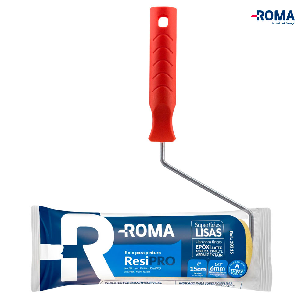 ROLO ROMA ESPUMA EPOXI RESIPRO COM CABO - 15CM