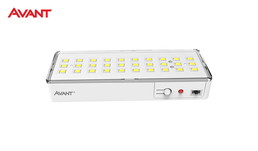 LUMINARIA AVANT LED DE EMERGENCIA EM BARRA PLUG 2W BRANCA 6000K 180 LUMENS 30 LEDS - LUZ BRANCA