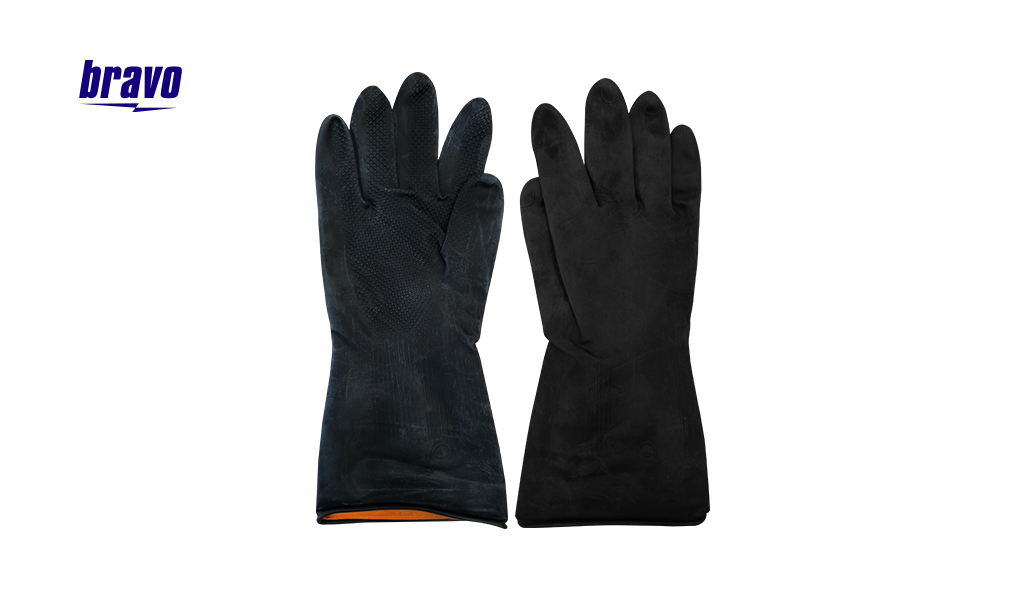 LUVA BRAVO LATEX FORRADA PROFISSIONAL TAM/GG PRETA