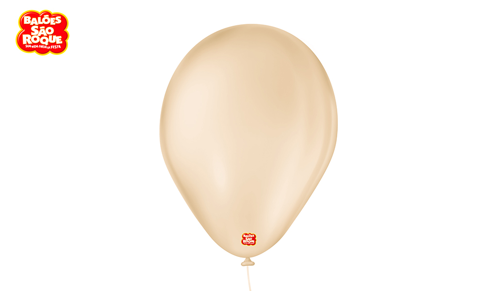 BALÃO SÃO ROQUE PERA 7 LISO BEGE - PACOTE C/50 UNIDADES.