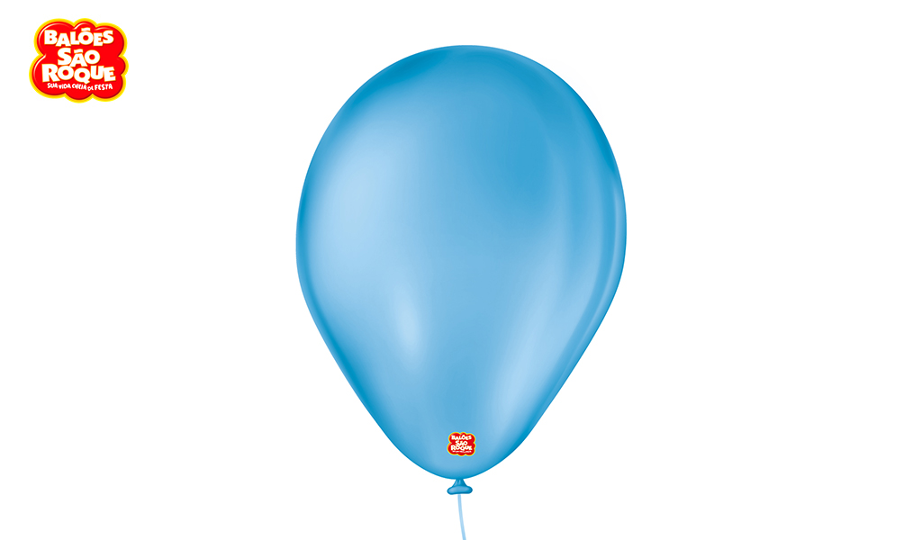 BALÃO SÃO ROQUE PERA 7 LISO AZUL TURQUESA - PACOTE C/50 UNIDADES.