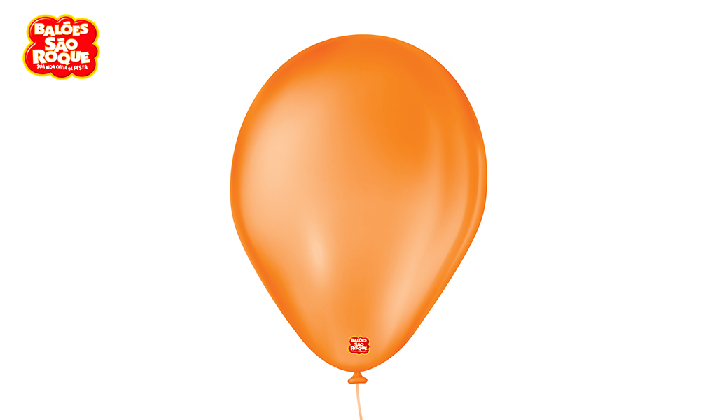 BALÃO SÃO ROQUE PERA 7 LISO LARANJA MANDARIM - PACOTE C/50 UNIDADES.