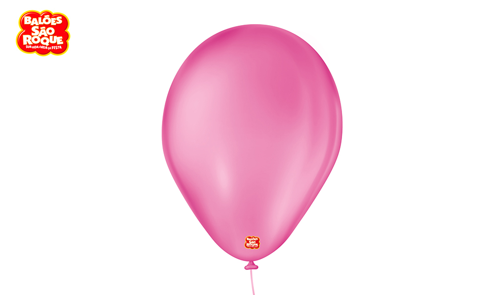 BALÃO SÃO ROQUE PERA 7 LISO ROSA SHOCK - PACOTE C/50 UNIDADES.