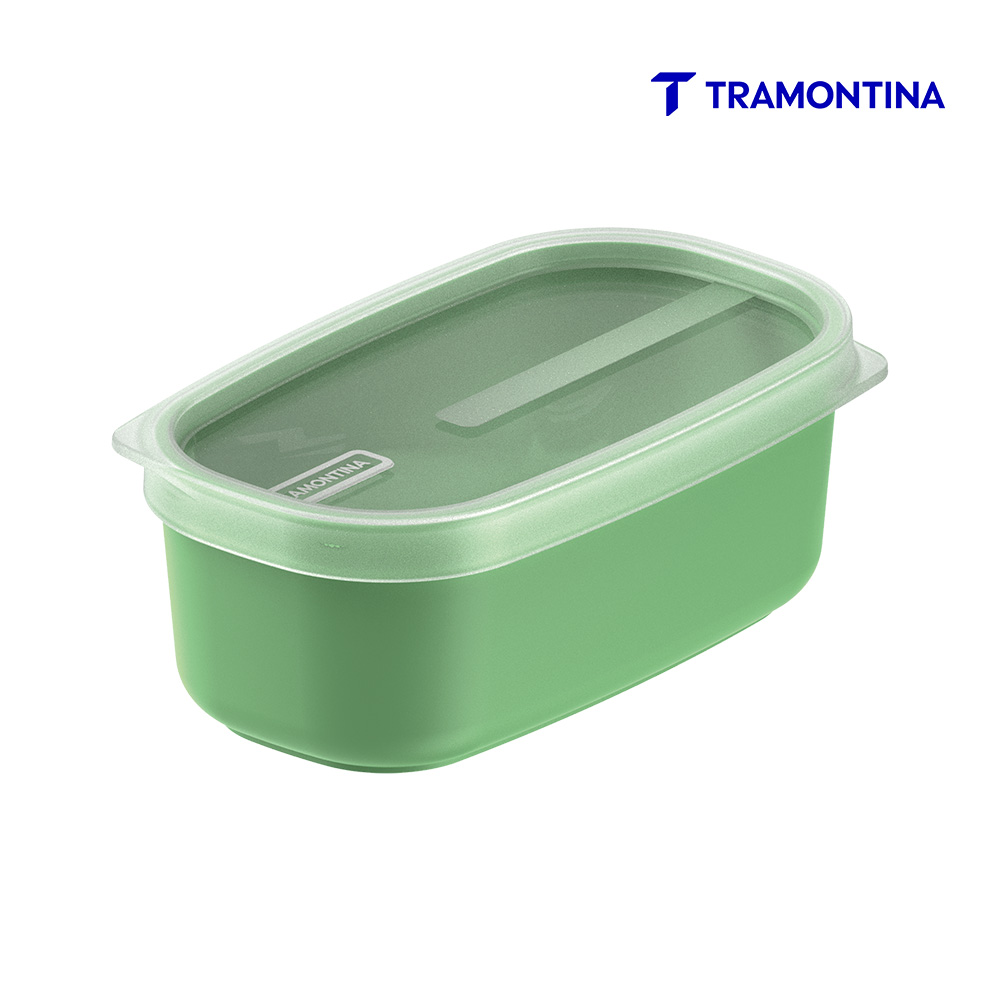 POTE TRAMONTINA MIXCOLOR POLIPROPILENO TAMPA TRANSPARENTE 650ML VERDE SÁLVIA
