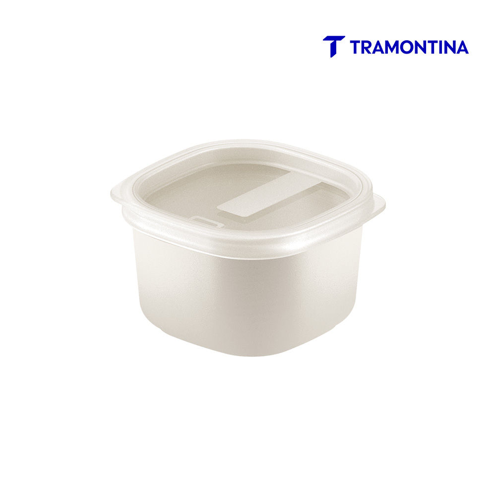 POTE TRAMONTINA MIXCOLOR POLIPROPILENO TAMPA TRANSPARENTE 150ML BRANCO ALGODAO